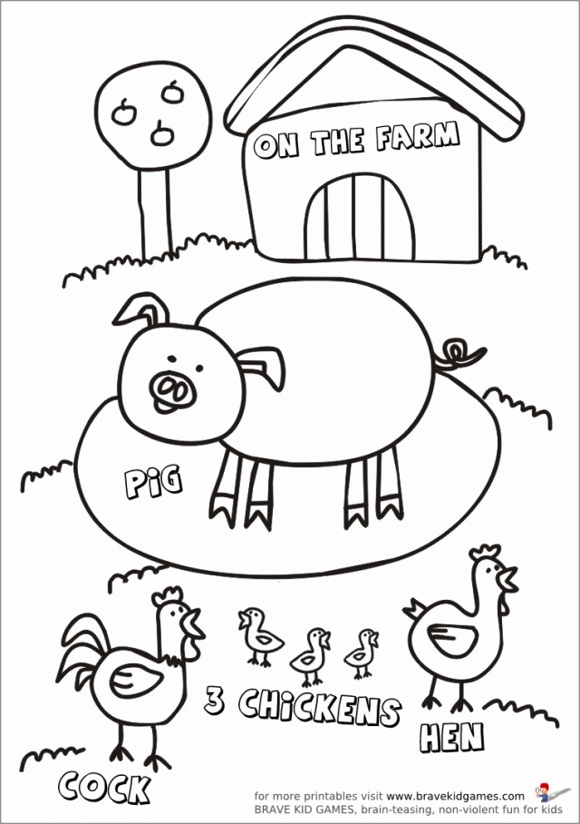 Farm Animals Coloring Pages Thingkid Farm Animals Coloring Pages