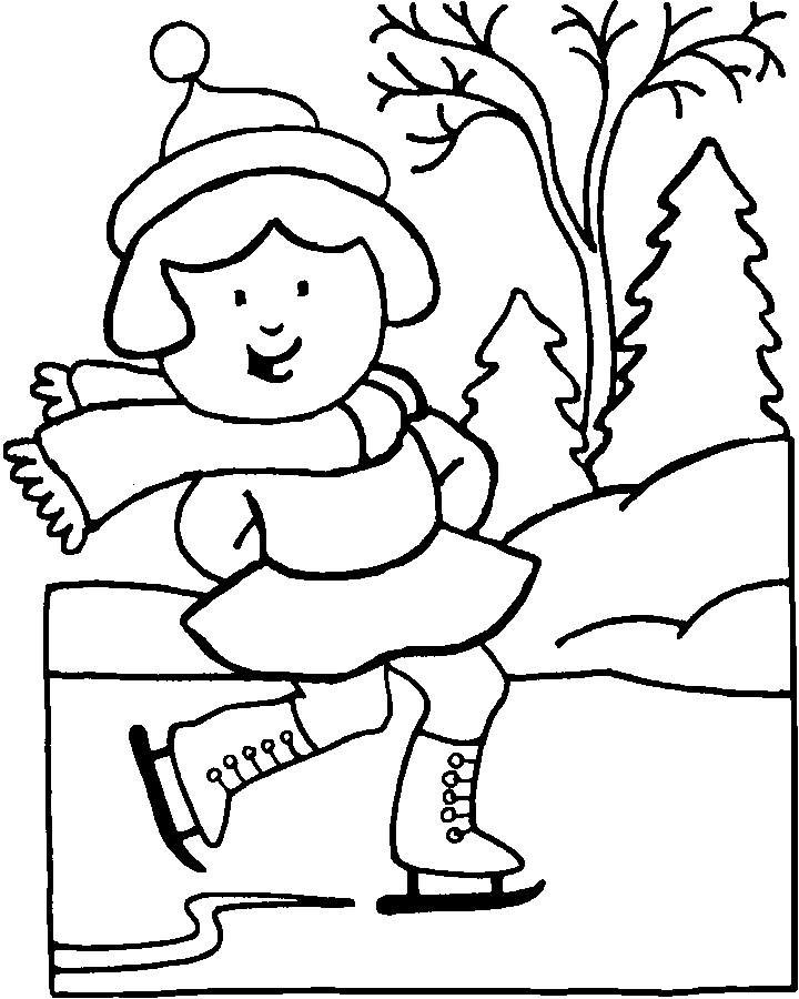 Free Coloring Pages Winter Sports