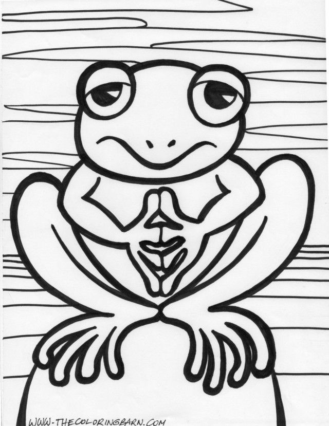 Coloring Page Jumping Frog Coloring Page Happy Frog Coloring Page