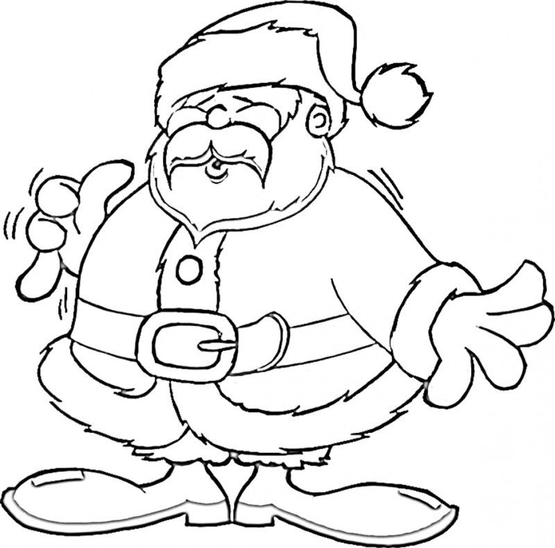 Santa Claus Who Closed His Eyes Coloring Page - Kids Colouring Pages