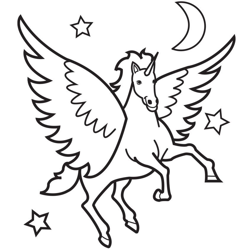 unicorn and pegasus coloring pages | Coloring Pages For Kids