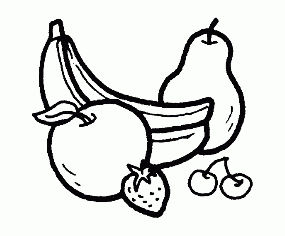Bananas And Other Fruits Coloring Page For Kids - Fruit Coloring