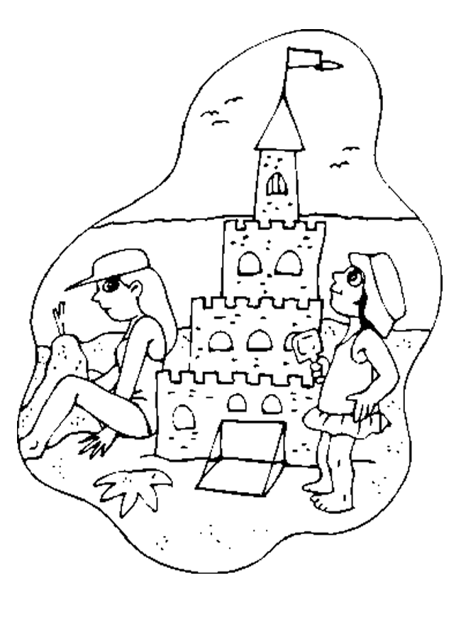 Free Sand Castle Coloring Sheet - Homeschool Helper