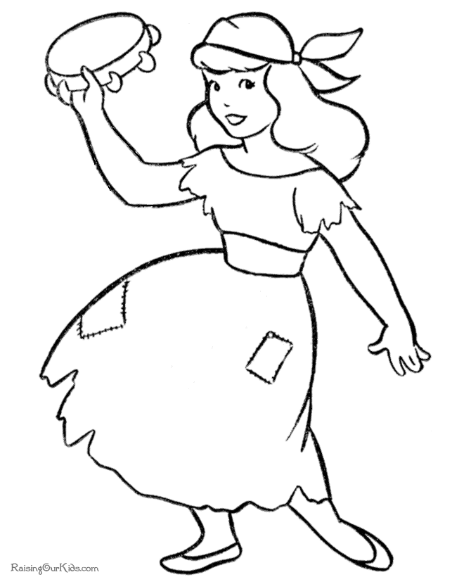 Halloween Girl Coloring Pages - 024