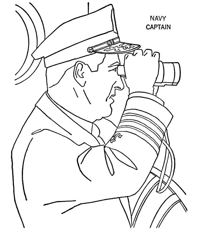 Memorial Day Coloring Pages - Navy Captain Coloring Pages