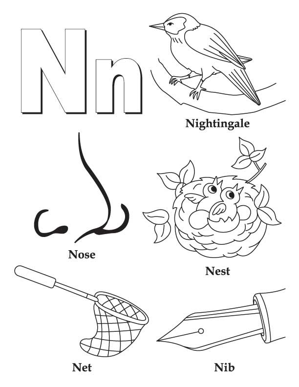 My A to Z Coloring Book Letter N coloring page | Download Free My