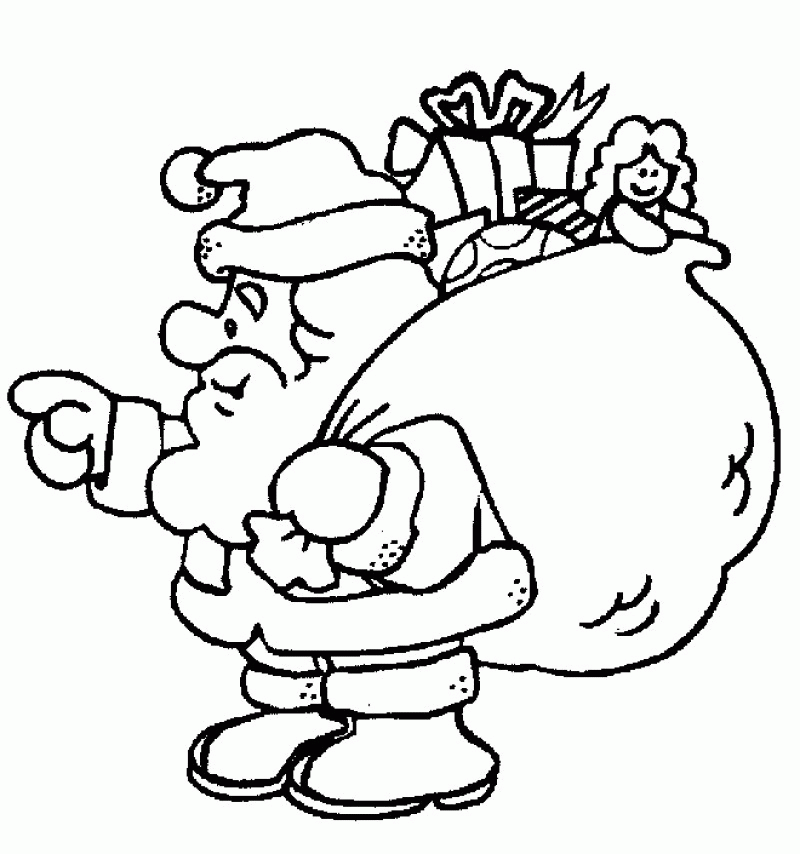 Santa Claus Brings Much Coloring Page - Kids Colouring Pages