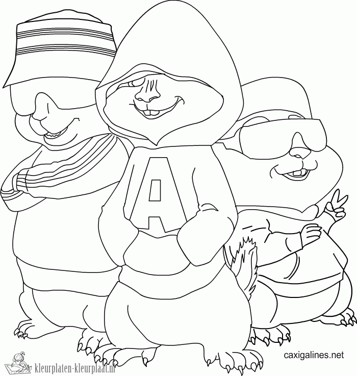 n and The Chipmunks Colouring Pages (page 2)