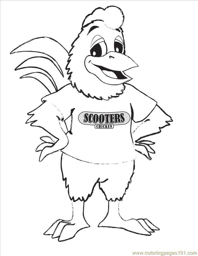 Coloring Pages Scooter Chicken Coloring Page (Cartoons > Chicken