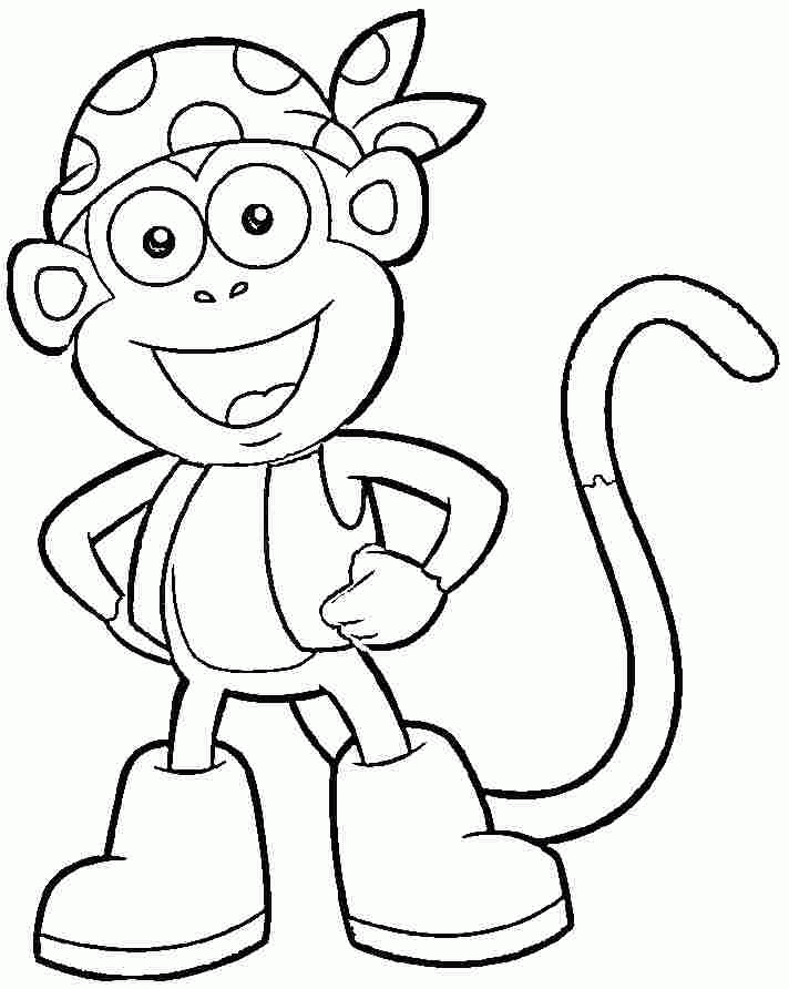Coloring Sheets Cartoon Dora The Explorer And Boots Free For