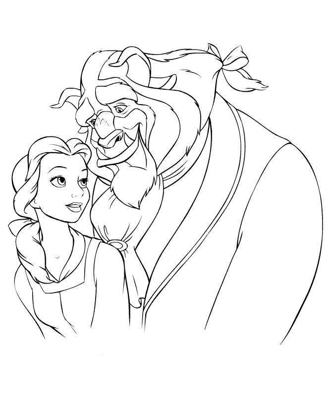 Belle Got Bouquet From Beast Coloring Page | Kids Coloring Page