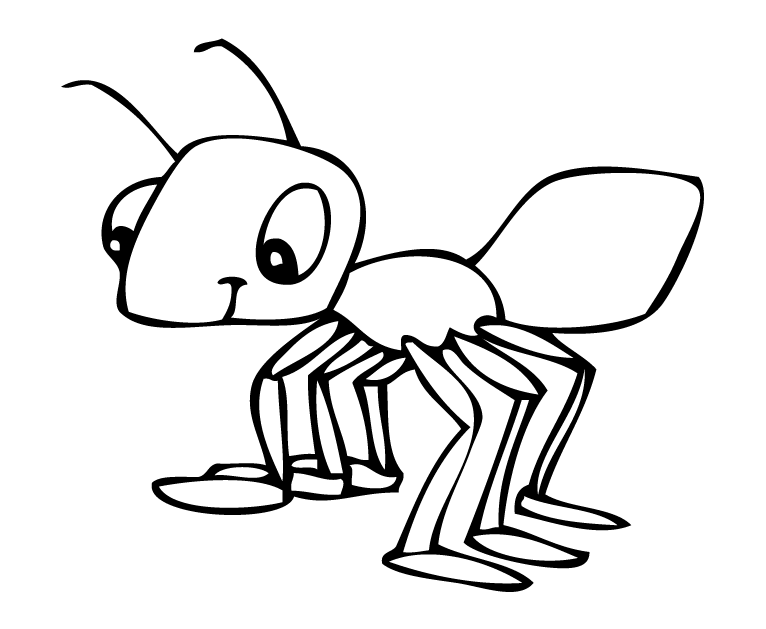 ant and grasshopper coloring page : Printable Coloring Sheet