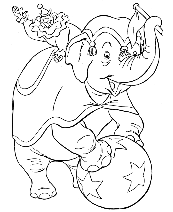 Circus Elephant Coloring Pages Ideas To Kids
