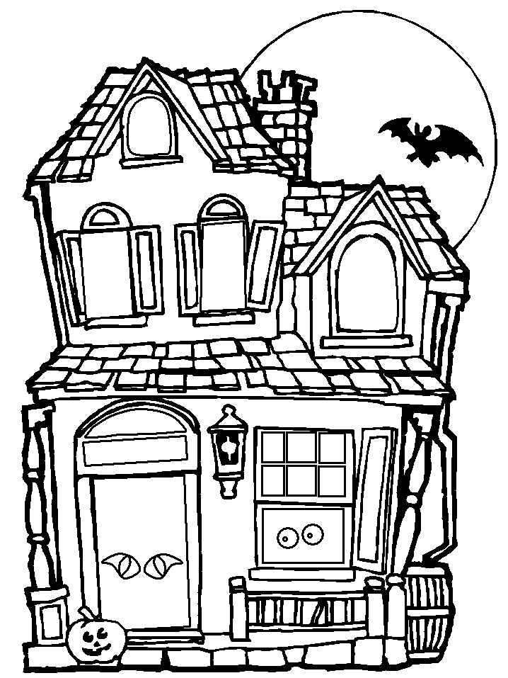 Haunted House Coloring Pages To Print| Halloween Coloring Pages