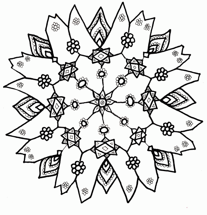Snowflake Coloring Pages : Snowflake Christmas Coloring Page Kids