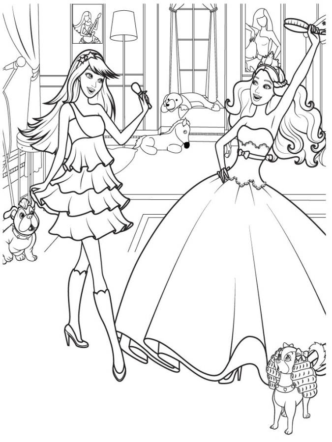 Barbie Coloring Pages : Dancing and Singing Barbie Coloring Pages