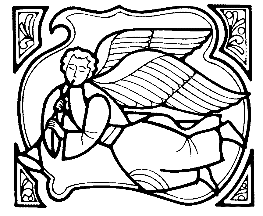 angel stained glass Colouring Pages (page 3)