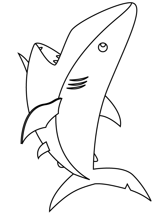 Cartoon Shark For Kids Coloring Page | Free Printable Coloring
