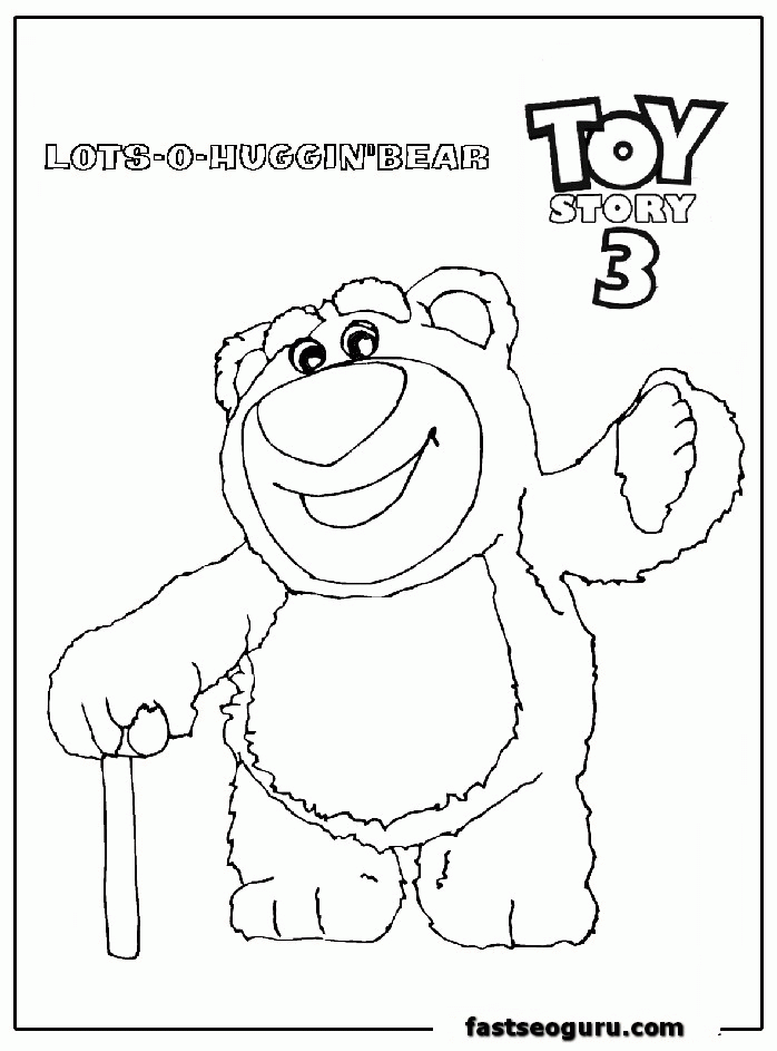 bear toy story coloring page printable pages for kids