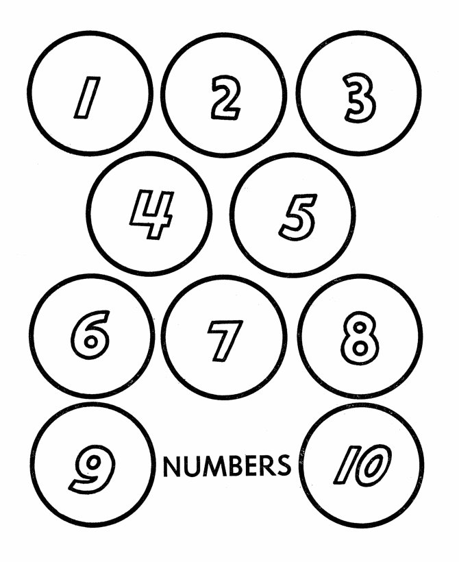 Counting Activity Sheets | Cut-out Numerals in circles : 1 - 10