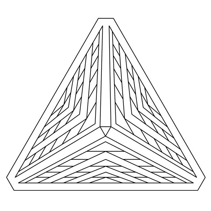 Geometry Coloring Page, Pyramid 3 | Optical Illusions