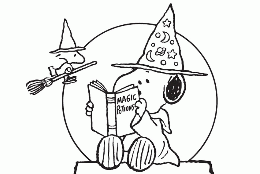Holidays: Nifty Snoopy Halloween Coloring Pages Picture