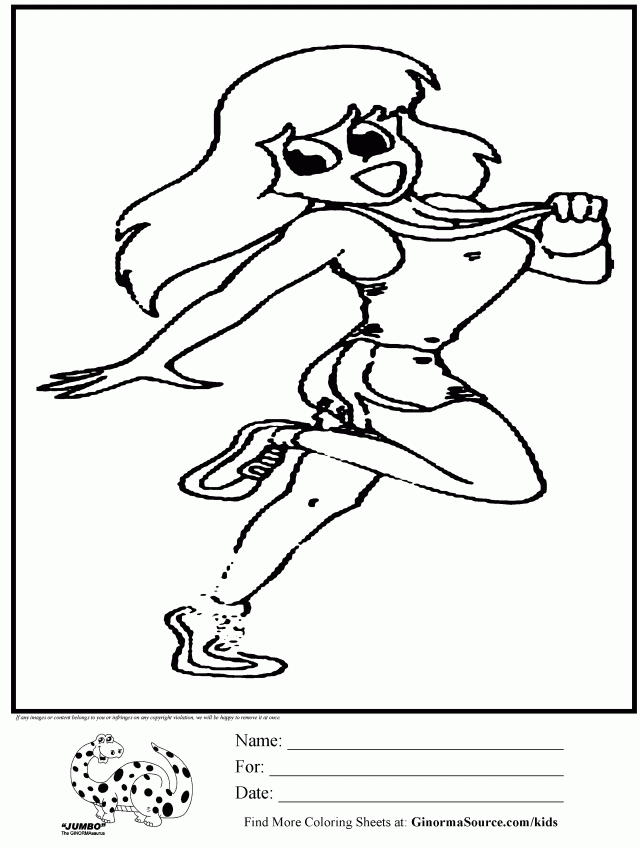 Olympics Coloring Page Sprinter Girl GINORMAsource Kids 95088