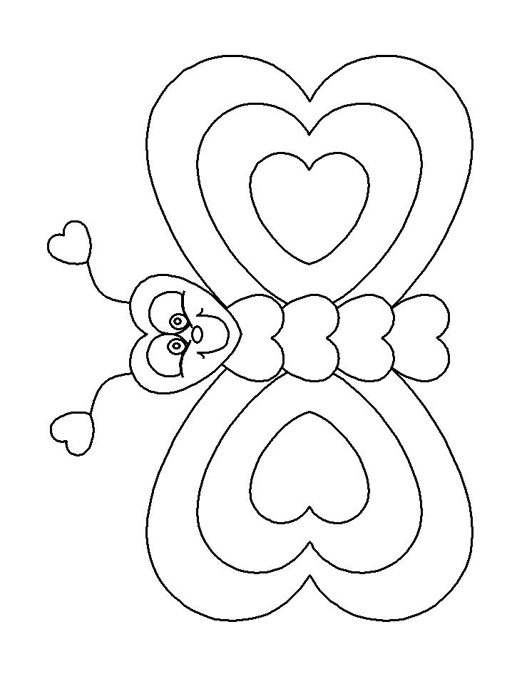Heartbutterfly Valentines Coloring Pages & Coloring Book