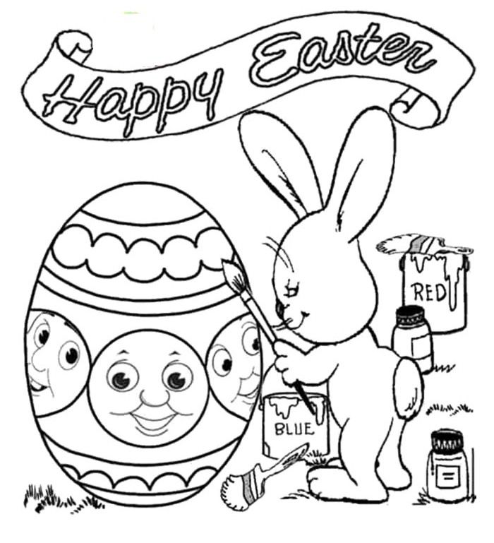 Easter Coloring Pages : Thomas The Train Bunny Easter Chocolates