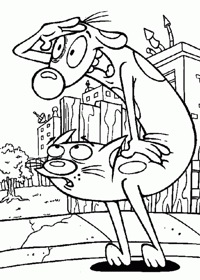 Catdog Cartoon Coloring Pages For Kids Printable Free 294010