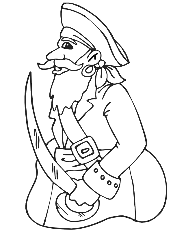 Pirate Coloring Page | Pirate Captain