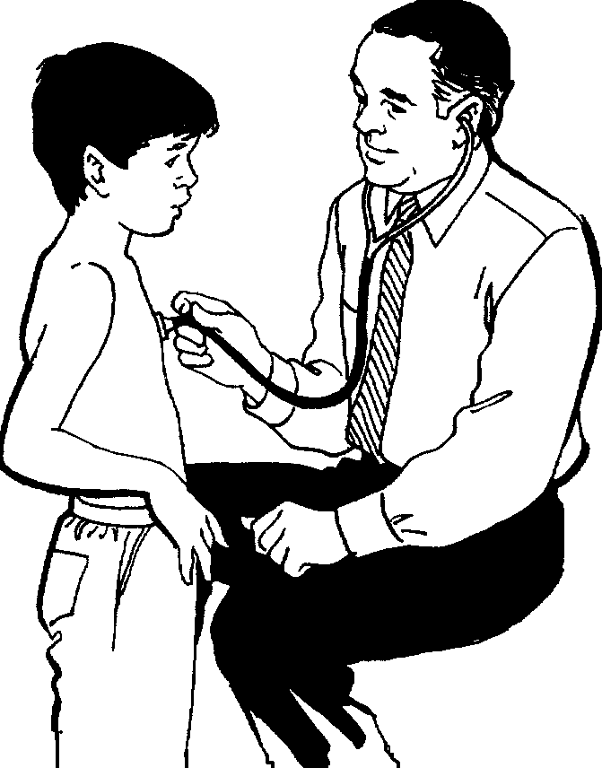Doctor Check Child Coloring Pages - Doctor Day Cartoon Coloring