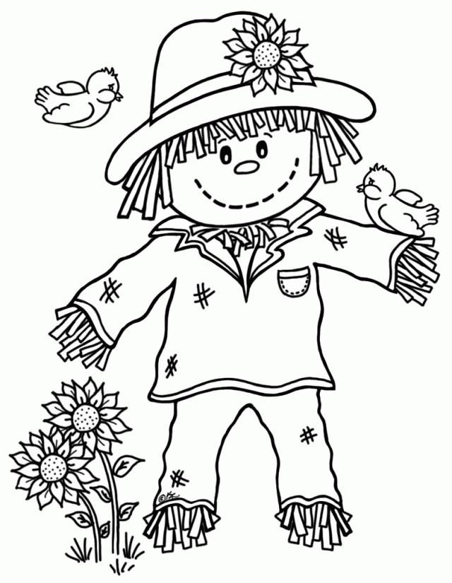 Scarecrow Pictures To Print Fall Kids Coloring Pages Coloring