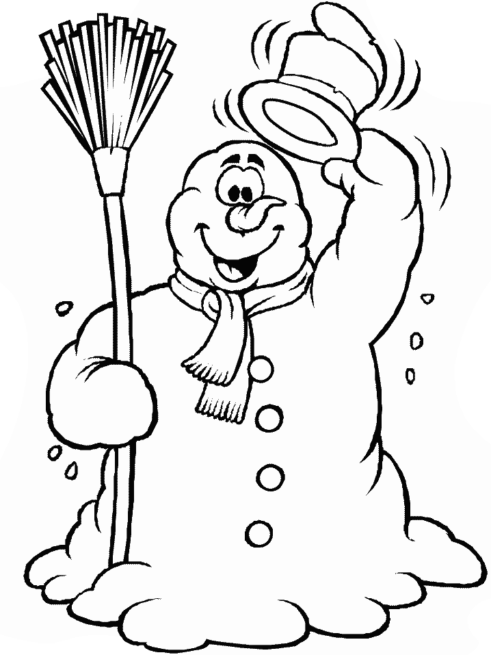 Printable Snowman6 Winter Coloring Pages 