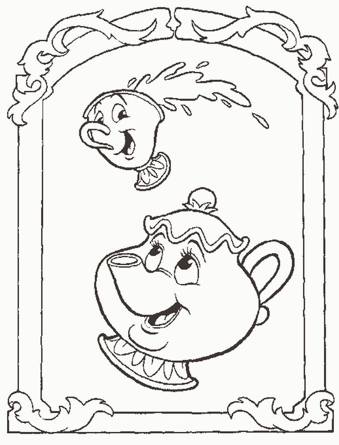 Beauty And Beast Coloring Pictures Disney Characters Coloring