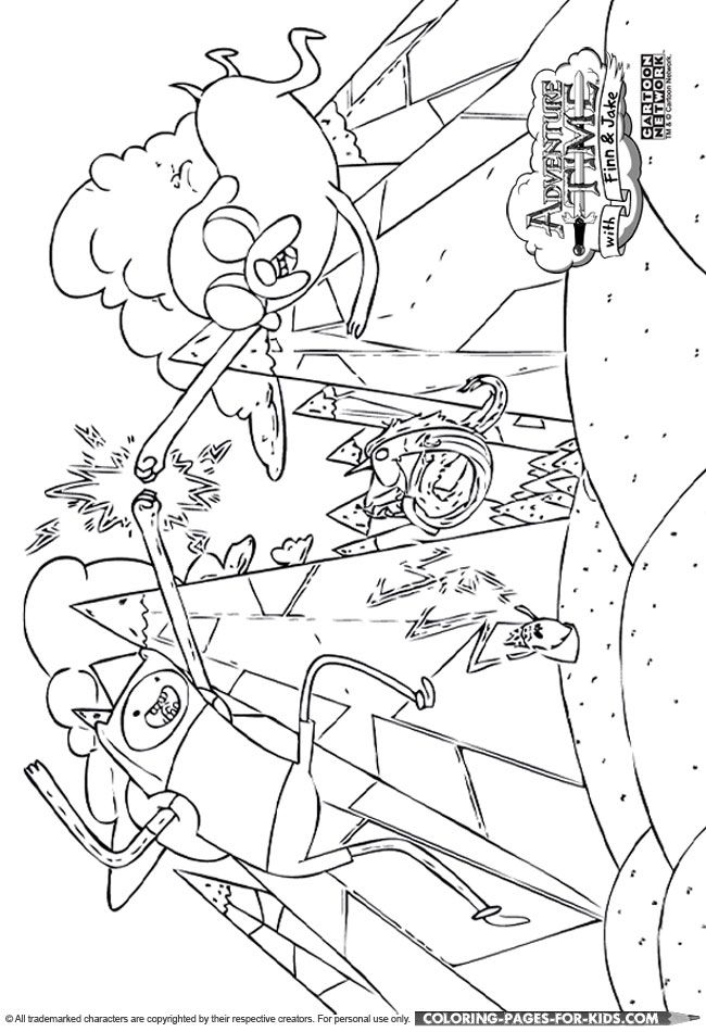 Adventure Time Coloring Printable For Kids - Finn, Jake and the
