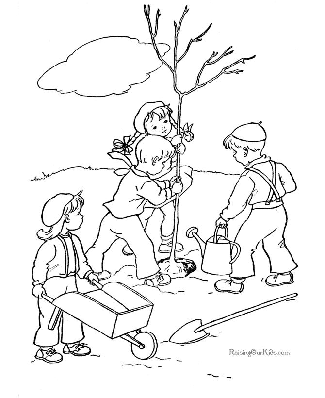 Arbor Day activities coloring pages!