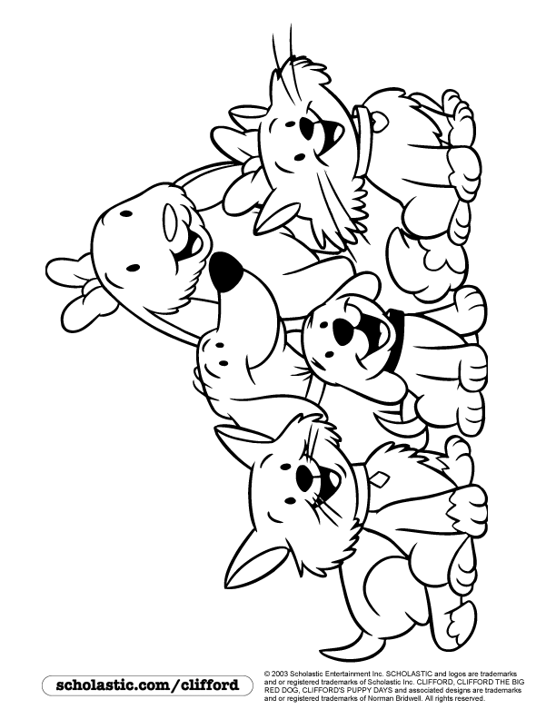 Clifford and his pals coloring page | Clifford