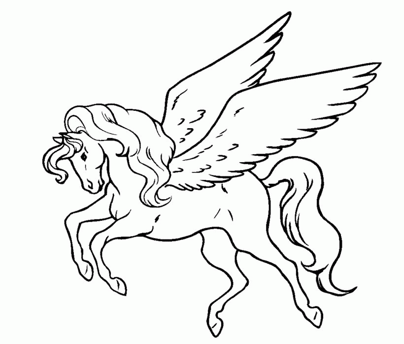 Funny: Beautiful Pegasus Coloring Page Source, ~ Coloring Sheets
