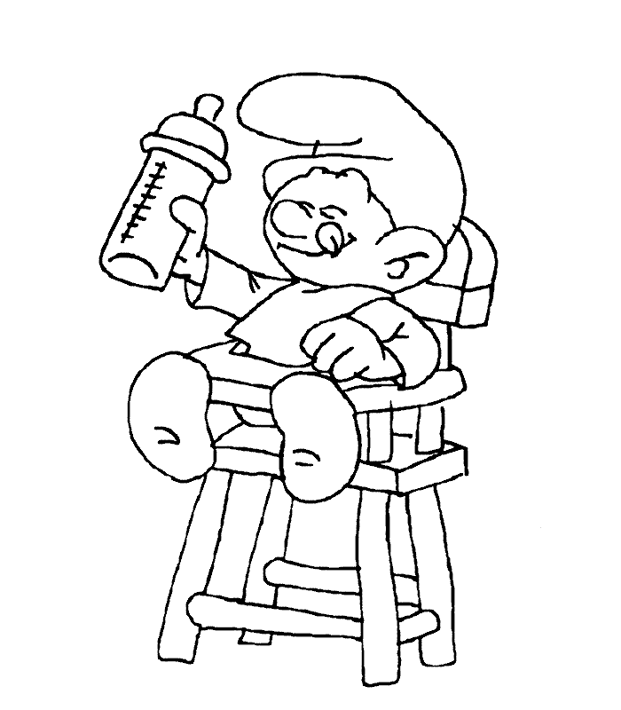 transmissionpress: Cute Baby Smurf Coloring Page