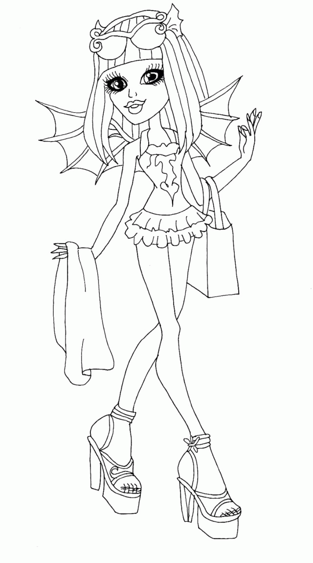 Monster High Rochelle Goyle Shopping Coloring Pages Monster High