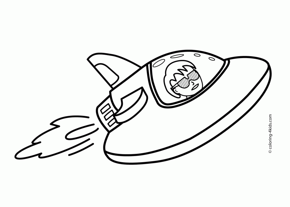 Rocket Ship Coloring Page : Space Rocket Coloring Pages For Kids