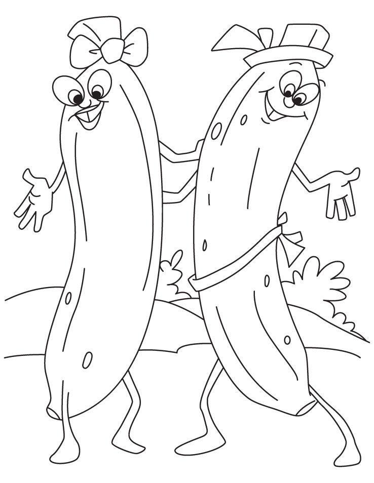 Banana dancing coloring page | Download Free Banana dancing