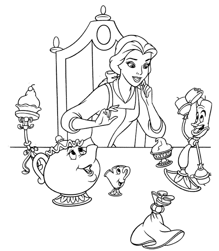 Beauty And The Beast Disney Coloring Pages | Top Coloring Pages