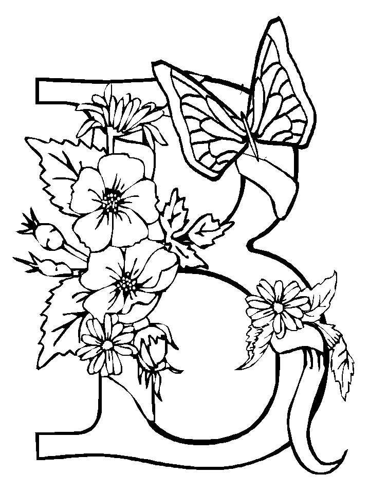 Coloring Pages Flowers And Butterflies | download free printable
