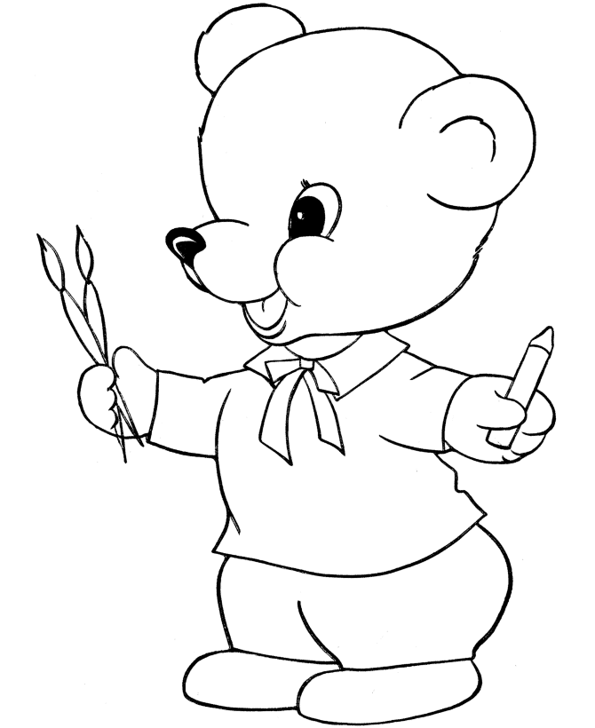 BlueBonkers: Teddy Bear Coloring Page Sheets - Coloring Bear
