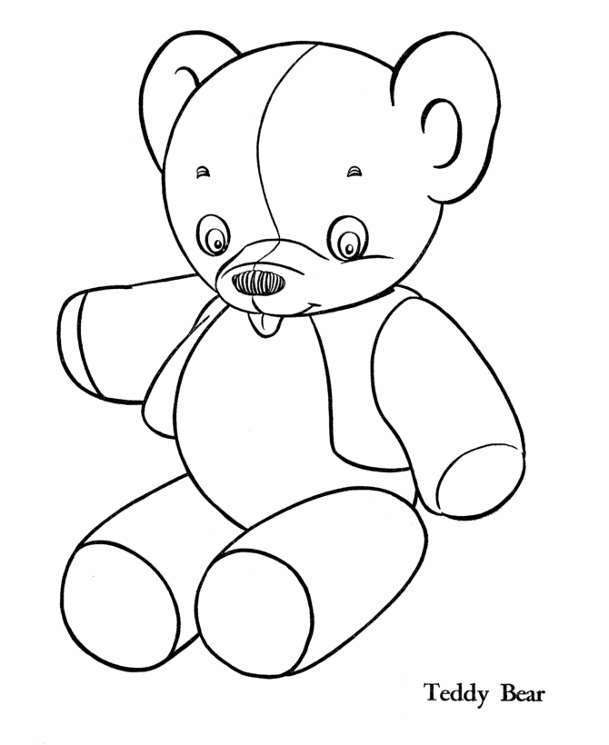 BlueBonkers: Teddy Bear Coloring Page Sheets - Stuffed Teddy Bear