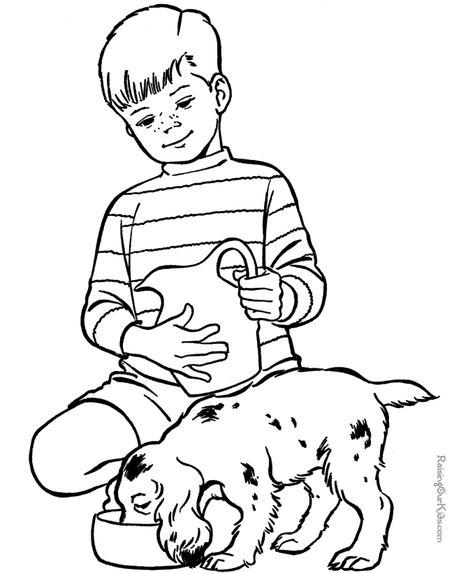 Animal coloring sheets - Pet Puppy to color