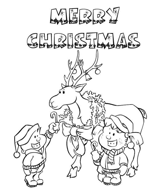 smiling kids on merry christmas wallpaper sized printable coloring