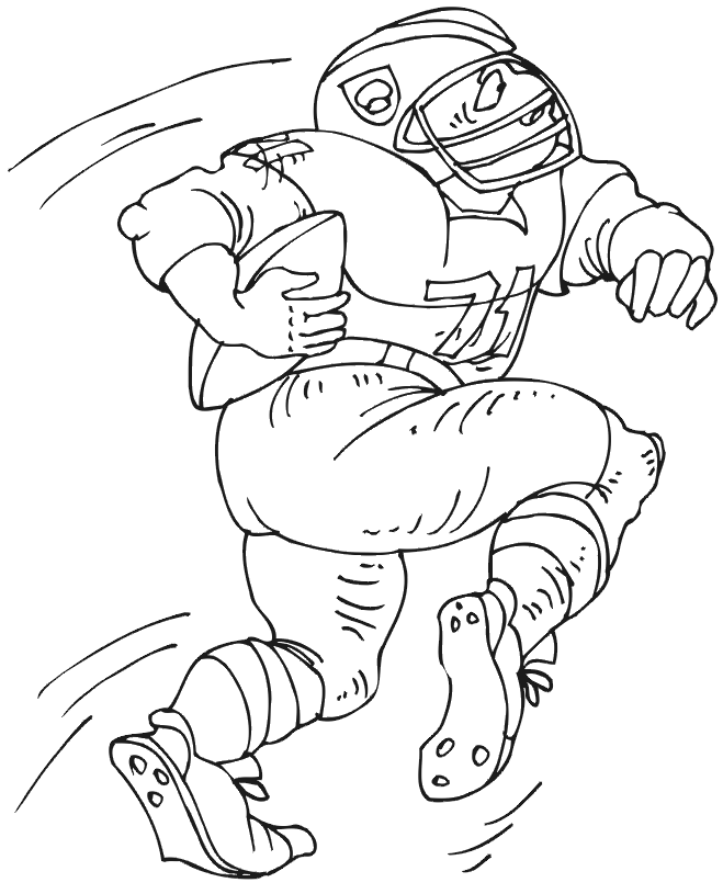 Football Coloring Picture | Large Running Back
